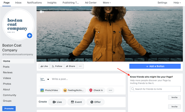 查看標(biāo)題為“Know friends who might like your Page?”的部分