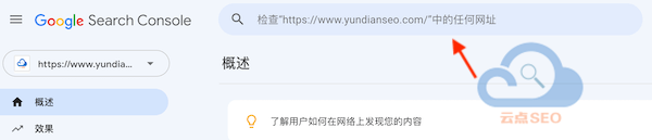 Google Search Console的Url檢測欄